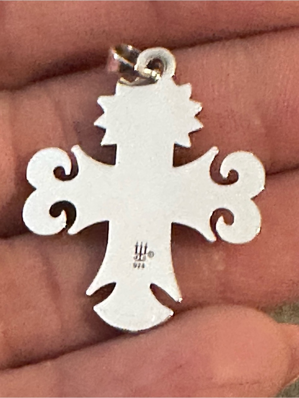 James Avery Sterling Silver Dove Floral Cross Pendant Only - Picture 3 of 4